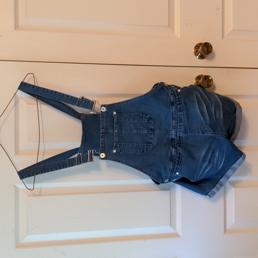 Listicle Short Jean Overalls